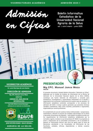 Portada del boletín Admisión en Cifras