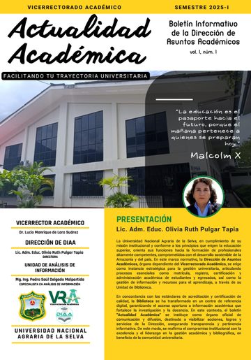 Portada del boletín Actualidad Académica