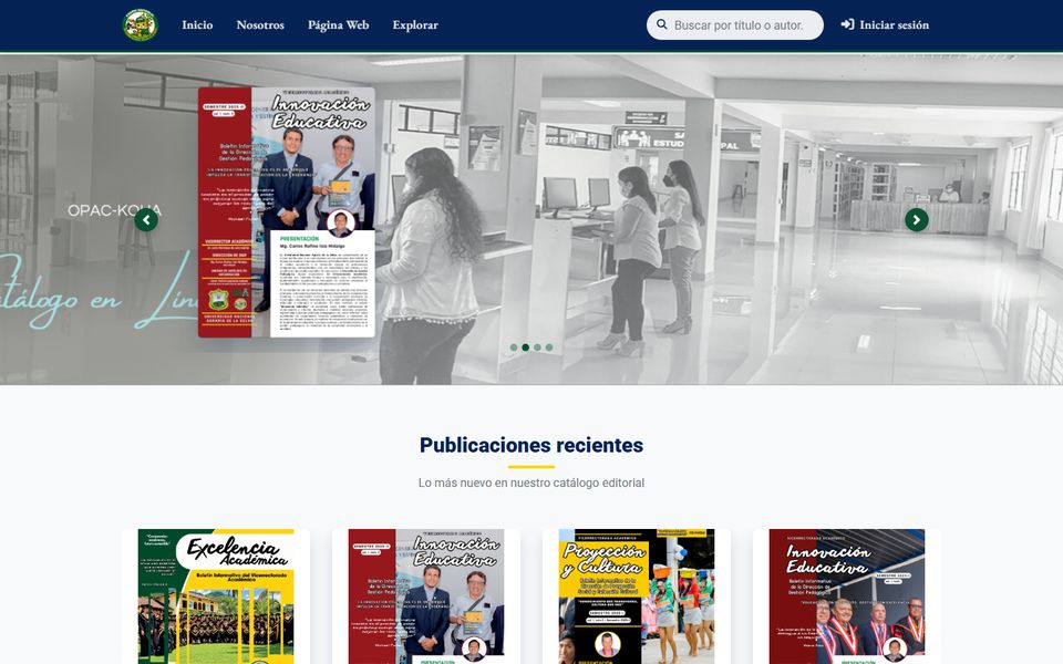 Portada del portal del Fondo Editorial UNAS