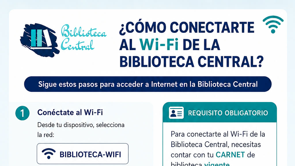 Nueva red BIBLIOTECA-WIFI: internet para estudiantes con tu carné de biblioteca